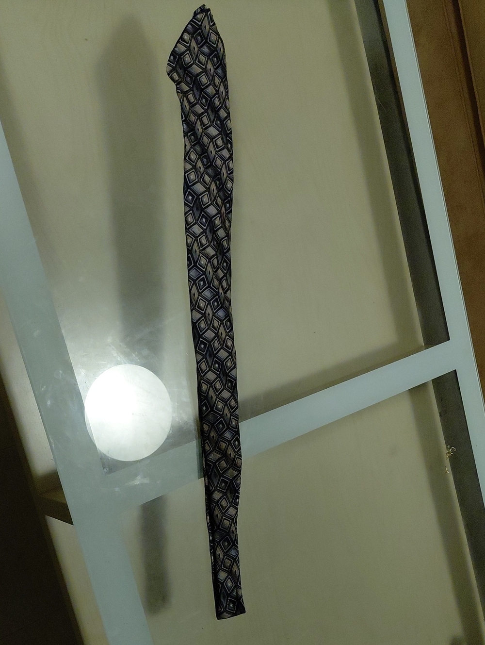 Geometric Pattern Tie in Black & Brown Like New